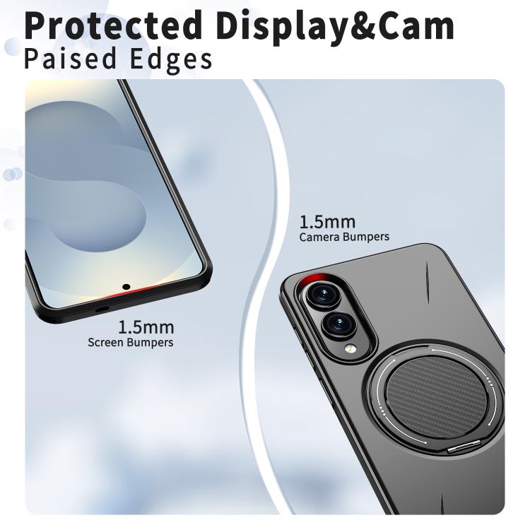 For Samsung Galaxy S25 Edge 5G Kalebol Magnetic MagSafe Rotation Holder PC Phone Case