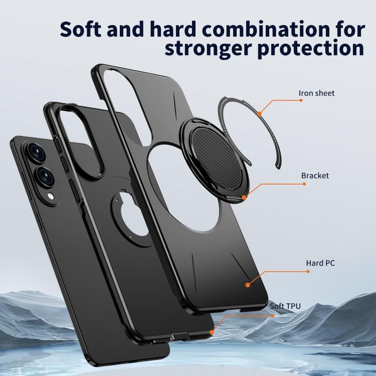 For Samsung Galaxy S25 Edge 5G Kalebol Magnetic MagSafe Rotation Holder PC Phone Case