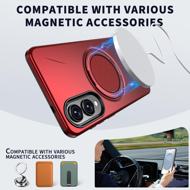 For Samsung Galaxy S25 Edge 5G Kalebol Magnetic MagSafe Rotation Holder PC Phone Case