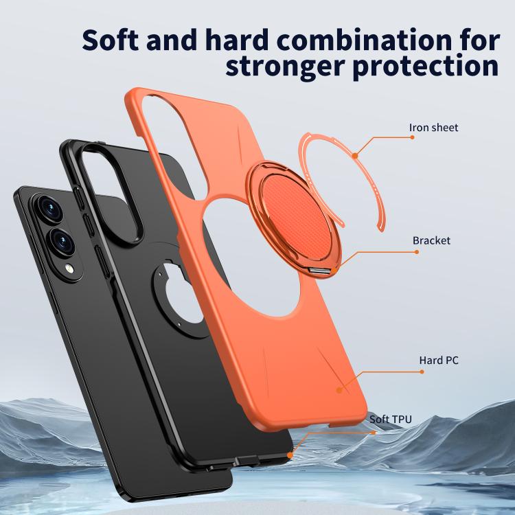 For Samsung Galaxy S25 Edge 5G Kalebol Magnetic MagSafe Rotation Holder PC Phone Case