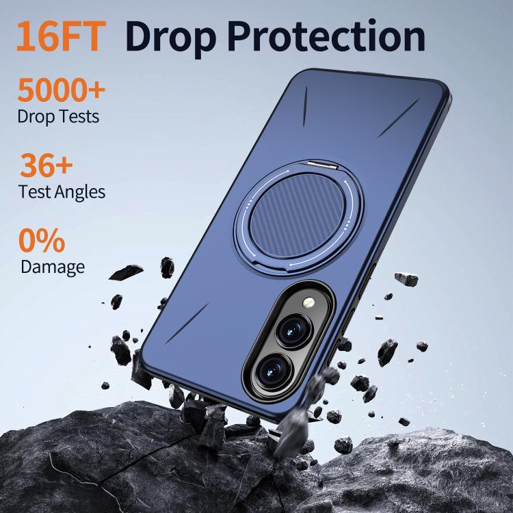 For Samsung Galaxy S25 Edge 5G Kalebol Magnetic MagSafe Rotation Holder PC Phone Case