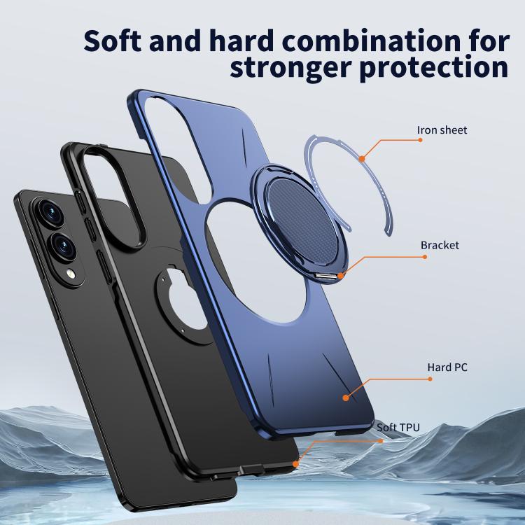 For Samsung Galaxy S25 Edge 5G Kalebol Magnetic MagSafe Rotation Holder PC Phone Case