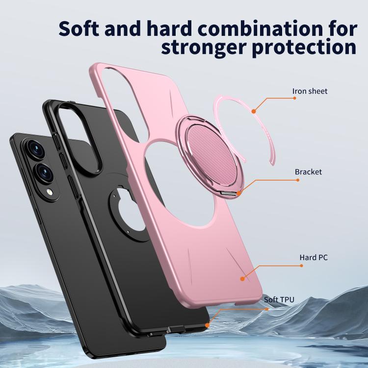 For Samsung Galaxy S25 Edge 5G Kalebol Magnetic MagSafe Rotation Holder PC Phone Case