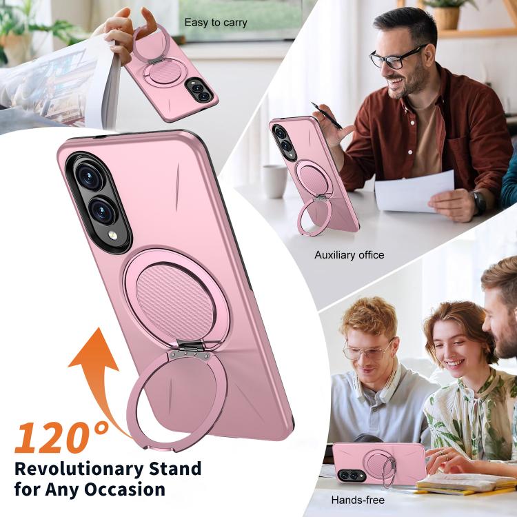 For Samsung Galaxy S25 Edge 5G Kalebol Magnetic MagSafe Rotation Holder PC Phone Case