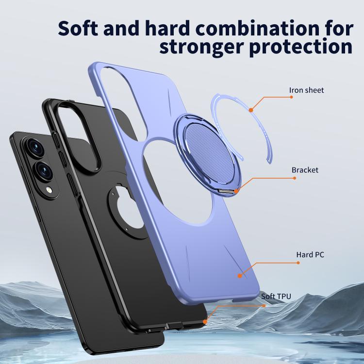 For Samsung Galaxy S25 Edge 5G Kalebol Magnetic MagSafe Rotation Holder PC Phone Case