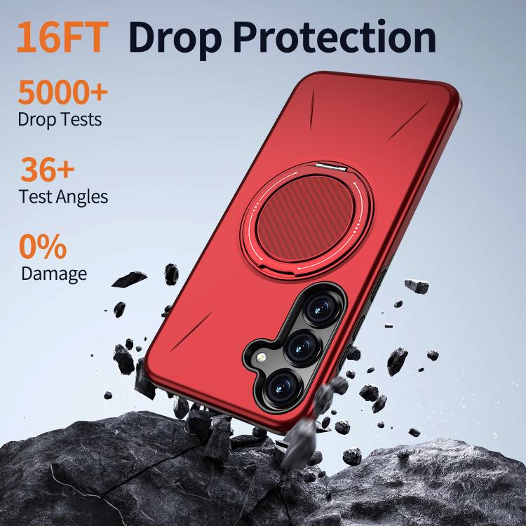 For Samsung Galaxy S25 5G Kalebol Magnetic MagSafe Rotation Holder PC Phone Case