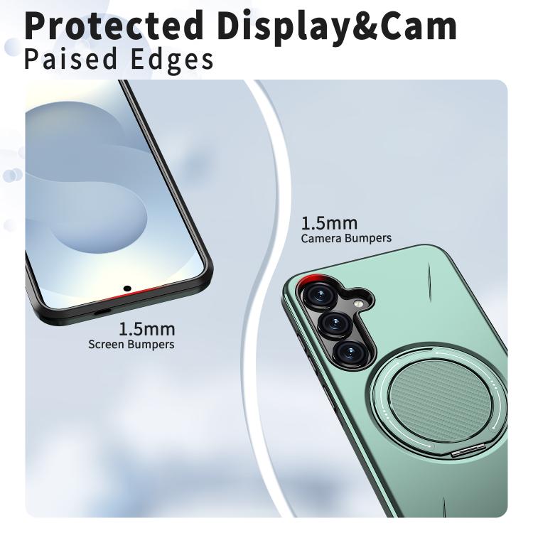 For Samsung Galaxy S25 5G Kalebol Magnetic MagSafe Rotation Holder PC Phone Case