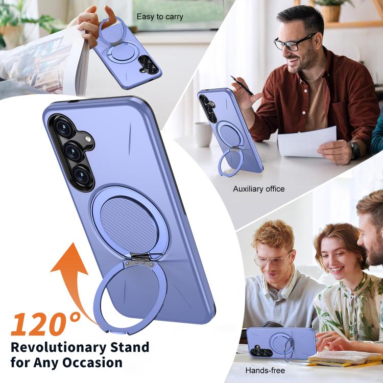 For Samsung Galaxy S25 5G Kalebol Magnetic MagSafe Rotation Holder PC Phone Case