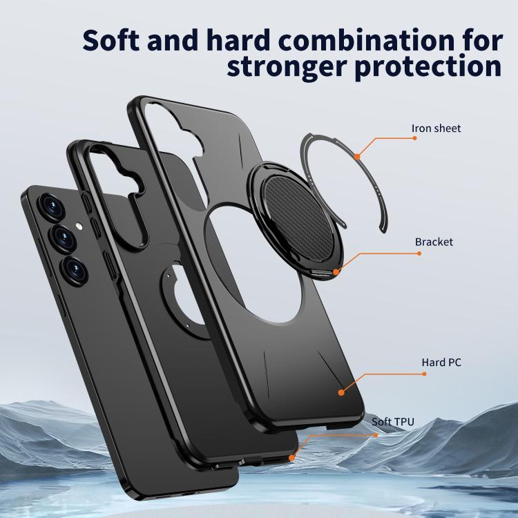 For Samsung Galaxy S23 5G Kalebol Magnetic MagSafe Rotation Holder PC Phone Case