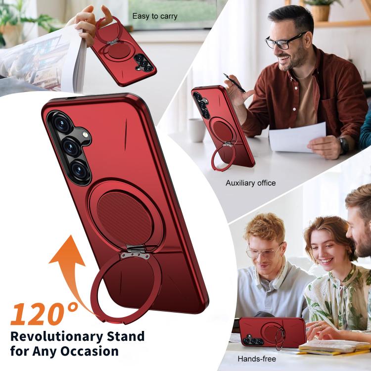 For Samsung Galaxy S23 5G Kalebol Magnetic MagSafe Rotation Holder PC Phone Case