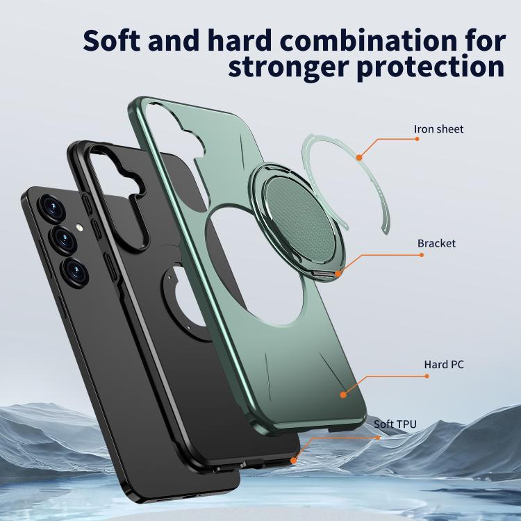 For Samsung Galaxy S23 5G Kalebol Magnetic MagSafe Rotation Holder PC Phone Case