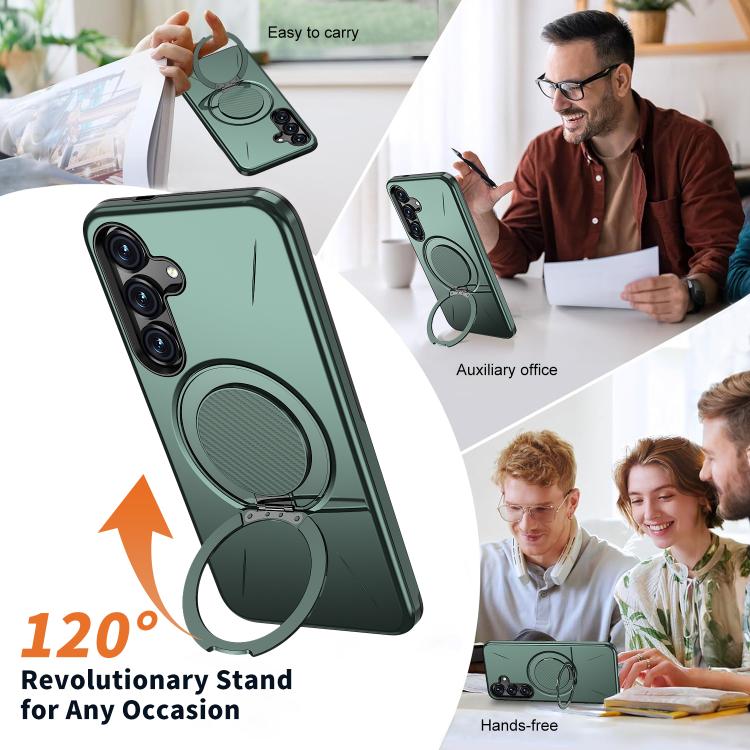 For Samsung Galaxy S23 5G Kalebol Magnetic MagSafe Rotation Holder PC Phone Case