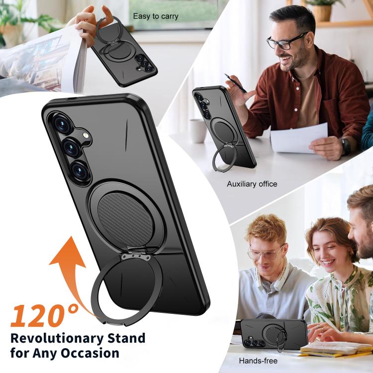 For Samsung Galaxy S24+ 5G Kalebol Magnetic MagSafe Rotation Holder PC Phone Case