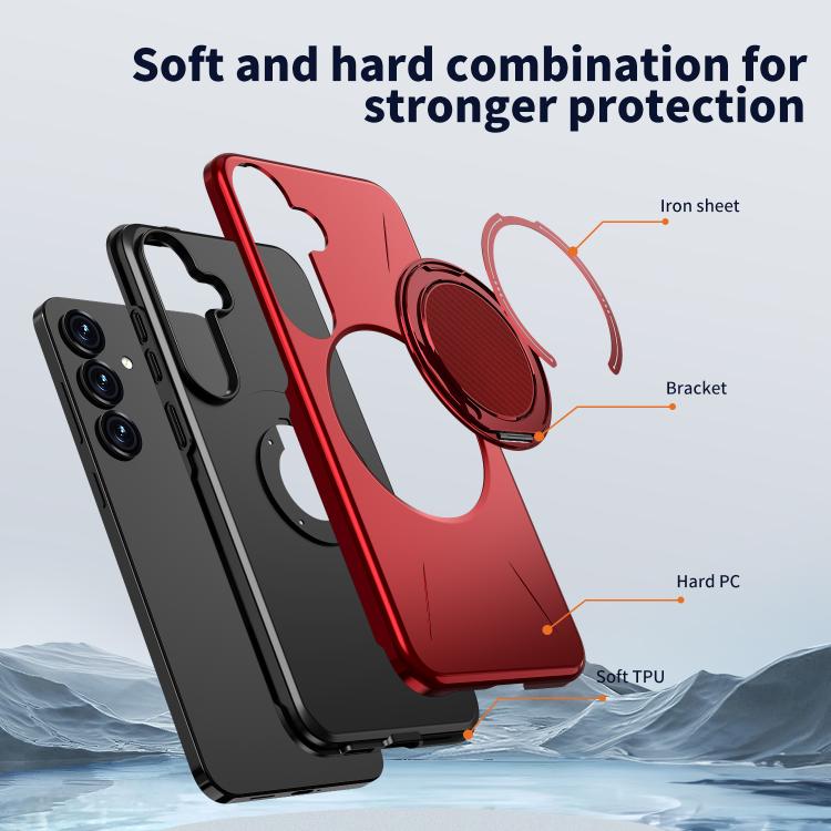 For Samsung Galaxy S24+ 5G Kalebol Magnetic MagSafe Rotation Holder PC Phone Case
