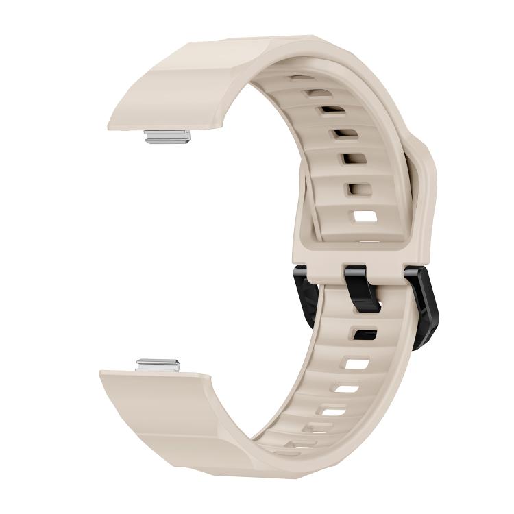 For Huawei Watch Fit3 / Fit4 / Fit4 Pro Wave Black Buckle Silicone Watch Band
