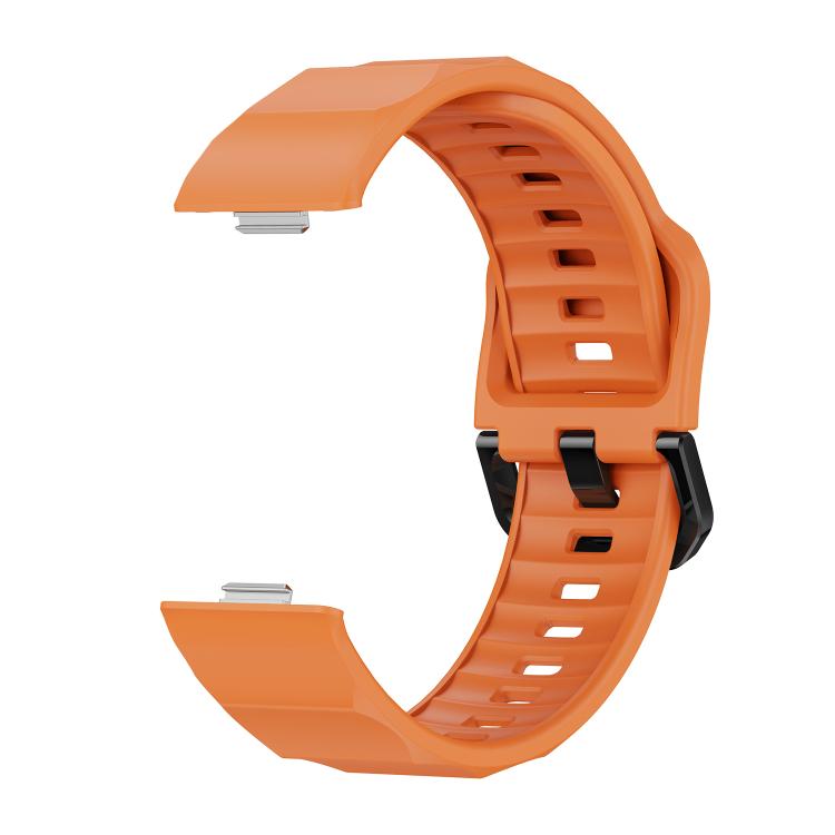 For Huawei Watch Fit3 / Fit4 / Fit4 Pro Wave Black Buckle Silicone Watch Band