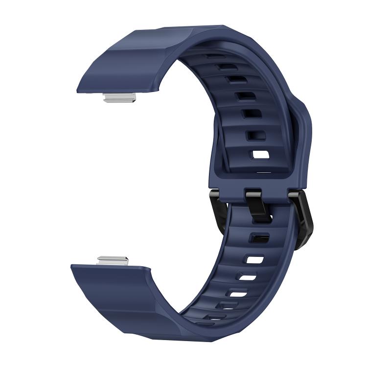 For Huawei Watch Fit3 / Fit4 / Fit4 Pro Wave Black Buckle Silicone Watch Band