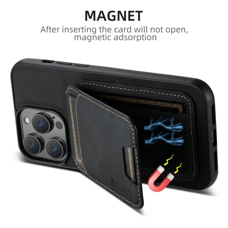 For iPhone 17 Suteni H02 Litchi Leather Card Wallet Stand Back Phone Case