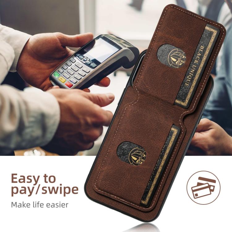 For iPhone 17 Suteni H02 Litchi Leather Card Wallet Stand Back Phone Case