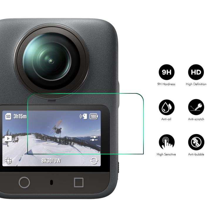 For DJI Osmo 360 2 Set ENKAY Hat-Prince 0.2mm 9H Tempered Glass Screen Protector Watch Film