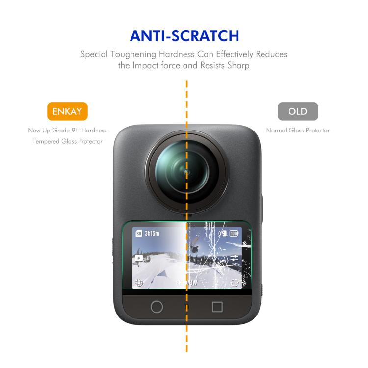 For DJI Osmo 360 2 Set ENKAY Hat-Prince 0.2mm 9H Tempered Glass Screen Protector Watch Film