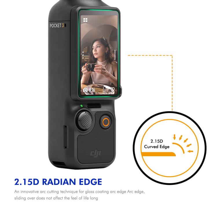 For DJI Osmo Pocket 3 2 Set ENKAY Hat-Prince 0.2mm 9H Tempered Glass Screen Protector Watch Film