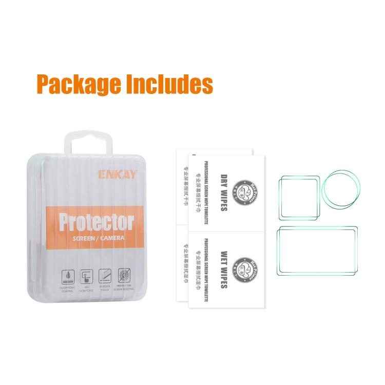 For DJI Osmo Action 6 2 Set ENKAY Hat-Prince 0.2mm 9H Tempered Glass Screen Protector Watch Film