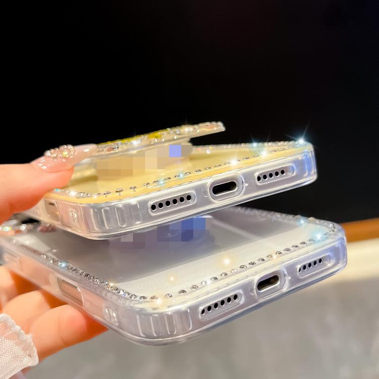 For iPhone Air Diamond Glitter Butterfly Holder Phone Case