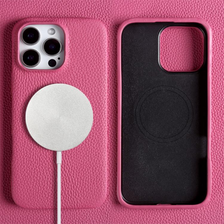 For iPhone 12 Pro Litchi Texture Genuine Leather MagSafe Back Phone Case