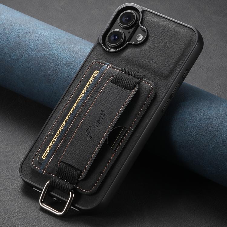 For iPhone 17 Suteni H13 Litchi Leather Wrist Strap Wallet Back Phone Case