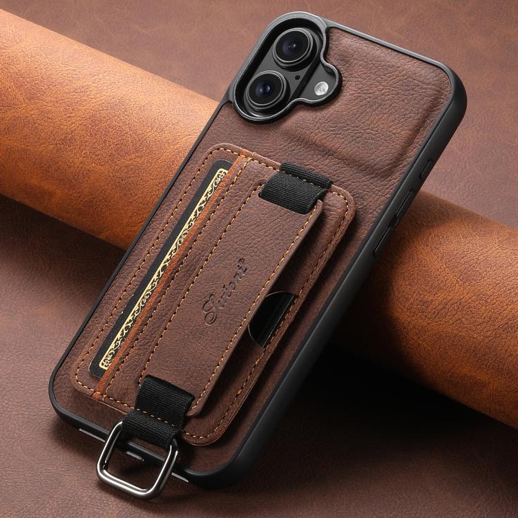 For iPhone 17 Suteni H13 Litchi Leather Wrist Strap Wallet Back Phone Case