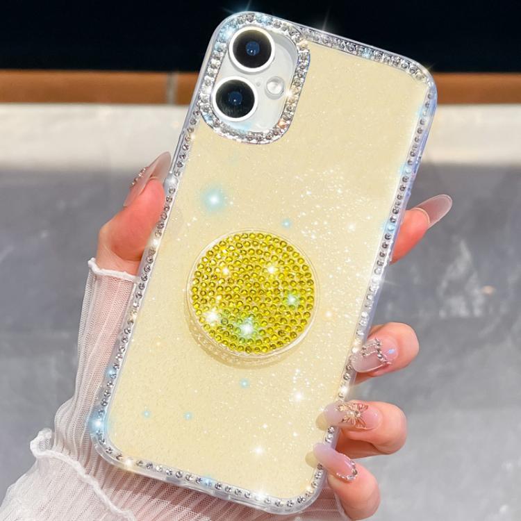 For iPhone 17 Diamond Glitter Diamond Round Holder Phone Case