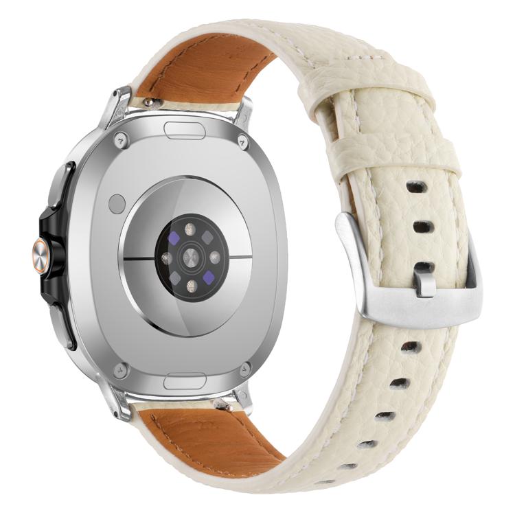 For Samsung Galaxy Watch8 / Watch8 Classic Lychee Texture Genuine Leather Watch Band