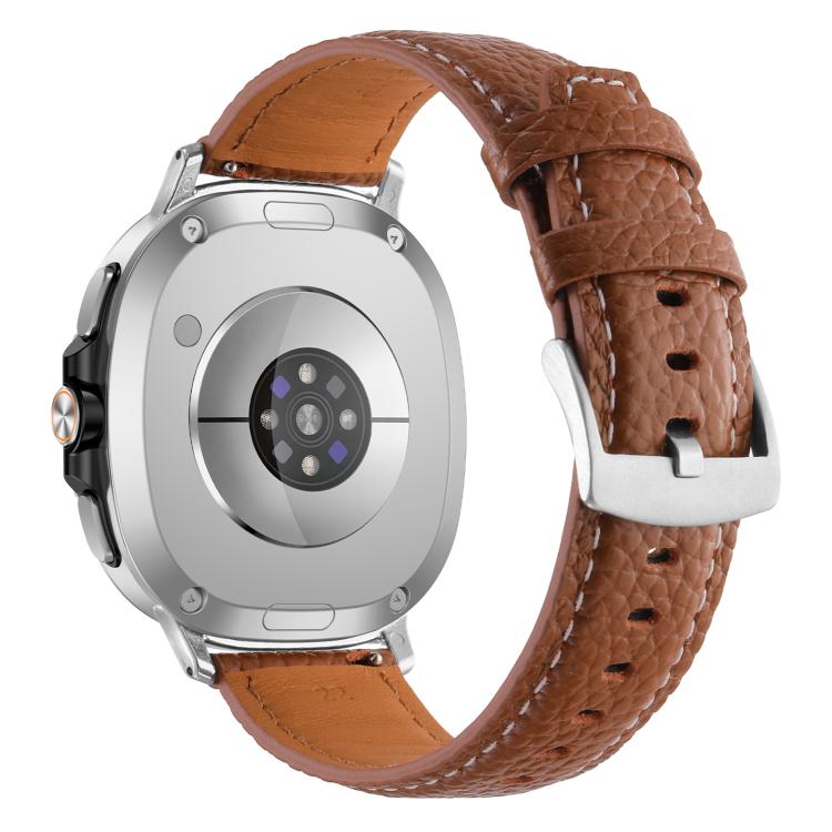For Samsung Galaxy Watch8 / Watch8 Classic Lychee Texture Genuine Leather Watch Band
