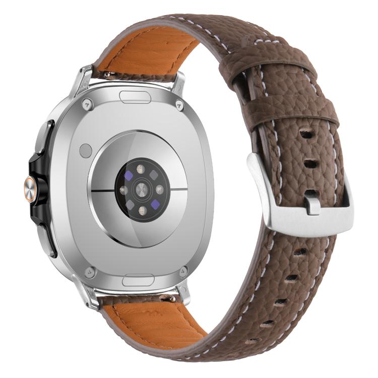 For Samsung Galaxy Watch8 / Watch8 Classic Lychee Texture Genuine Leather Watch Band