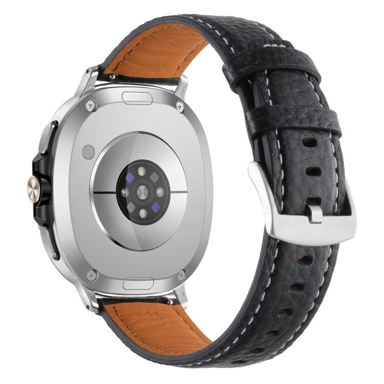 For Samsung Galaxy Watch8 / Watch8 Classic Lychee Texture Genuine Leather Watch Band