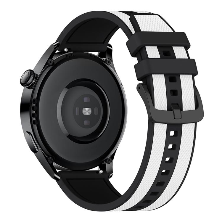 20mm Vertical Stripe Texture Two Color Silicone Watch Band