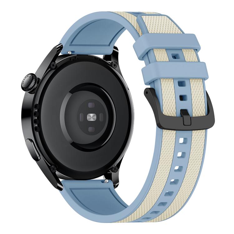 20mm Vertical Stripe Texture Two Color Silicone Watch Band