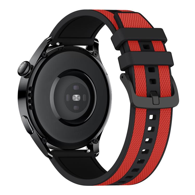 20mm Vertical Stripe Texture Two Color Silicone Watch Band