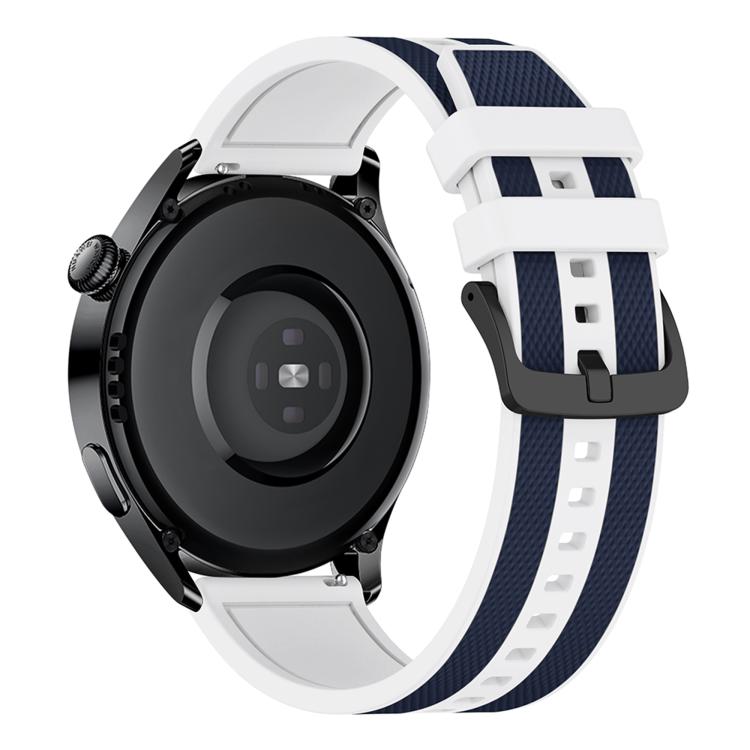 20mm Vertical Stripe Texture Two Color Silicone Watch Band