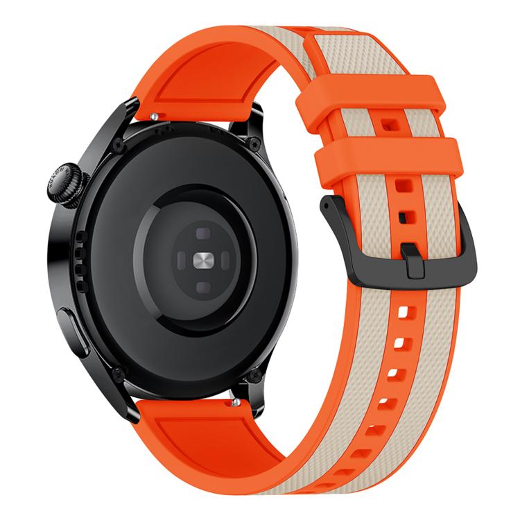 20mm Vertical Stripe Texture Two Color Silicone Watch Band