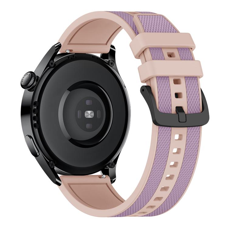 20mm Vertical Stripe Texture Two Color Silicone Watch Band