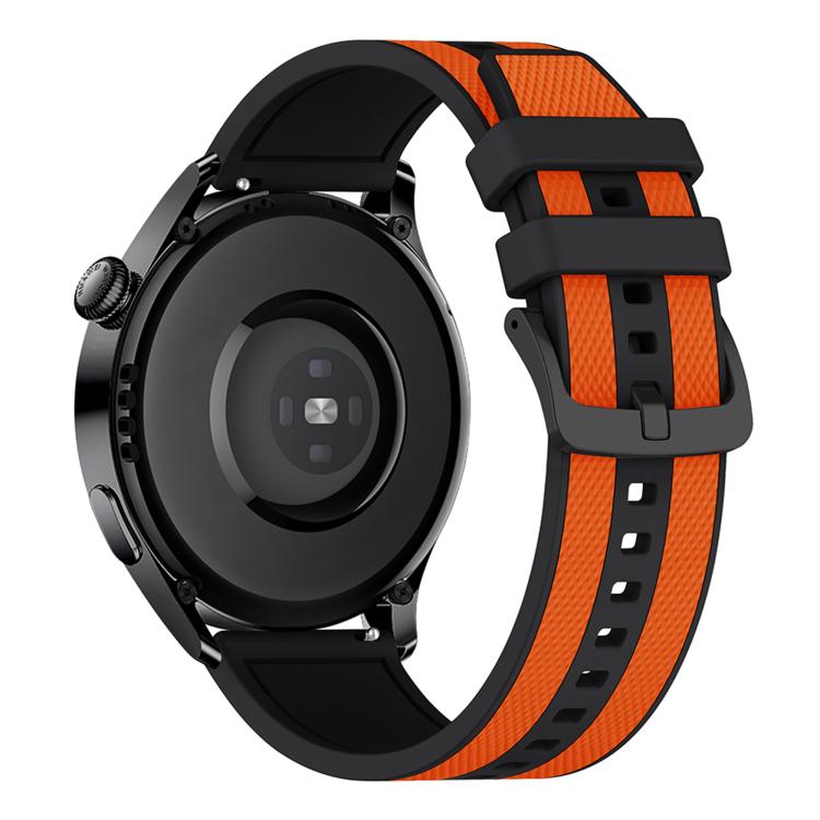 22mm Vertical Stripe Texture Two Color Silicone Watch Band