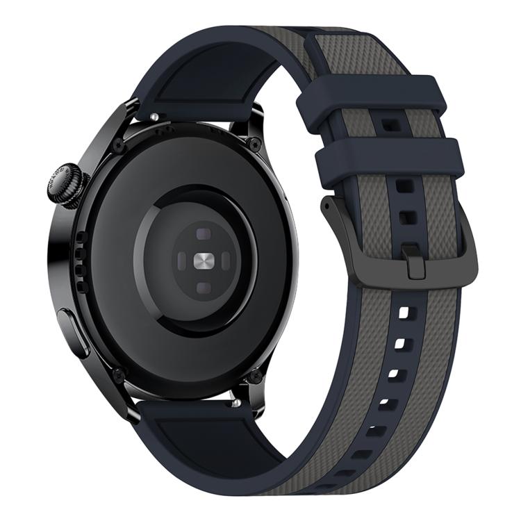 22mm Vertical Stripe Texture Two Color Silicone Watch Band