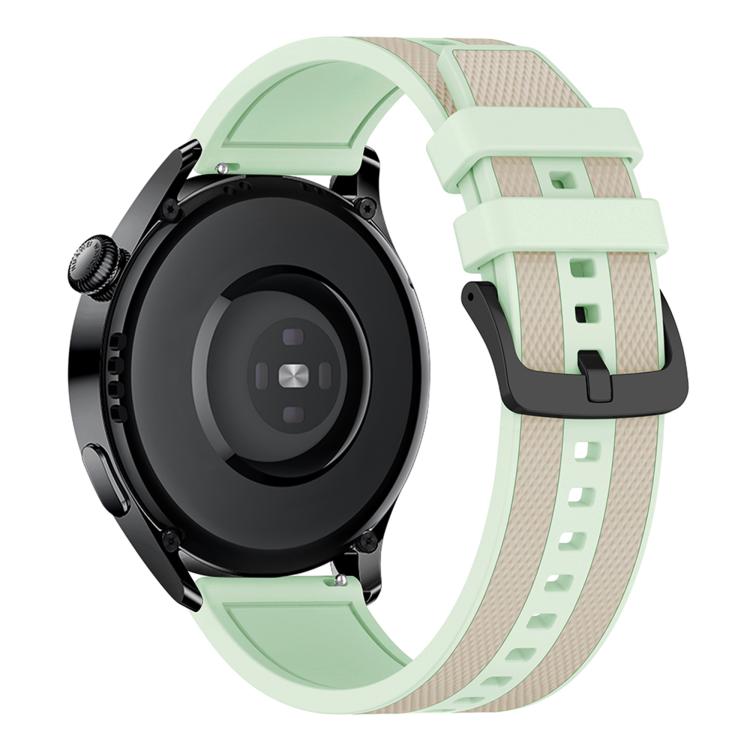 22mm Vertical Stripe Texture Two Color Silicone Watch Band