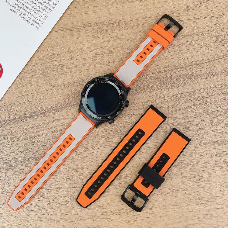 20mm Vertical Stripe Texture Two Color Silicone Watch Band