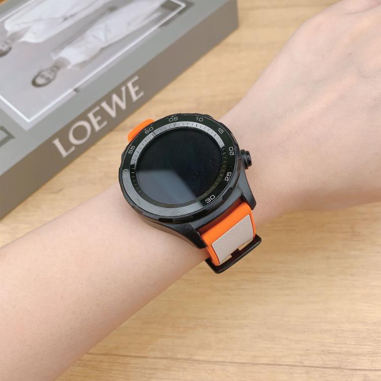 20mm Vertical Stripe Texture Two Color Silicone Watch Band