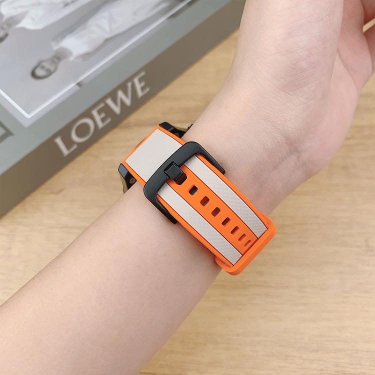 20mm Vertical Stripe Texture Two Color Silicone Watch Band