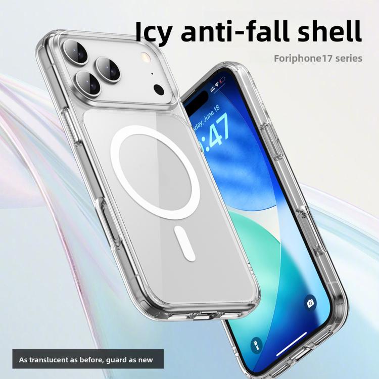 For iPhone 17 Kalebol Ice-clear MagSafe Anti-drop Phone Case - Transparent