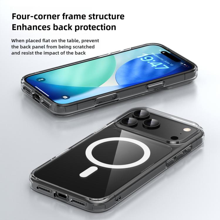 For iPhone 17 Pro Kalebol Ice-clear MagSafe Anti-drop Phone Case - Transparent